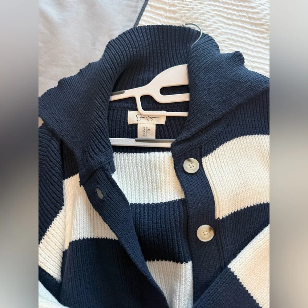 Jessica Simpson Black and White Striped Sweater - Picture 3 of 6